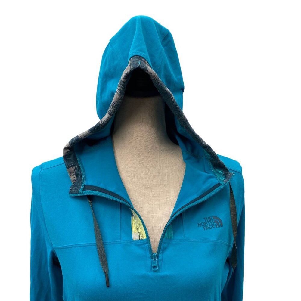 The North Face Medium Teal Women's 1/4 Zip Hoodie - Picture 7 of 10